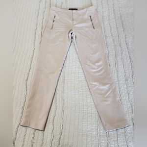 Zara Basic Women's Skinny Ankle Pants with Zipper Accents, Pale Pink, Size S